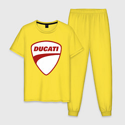 Пижама хлопковая мужская Ducati Logo Дукати Лого Z, цвет: желтый