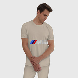 Пижама хлопковая мужская BMW M5, цвет: миндальный — фото 2
