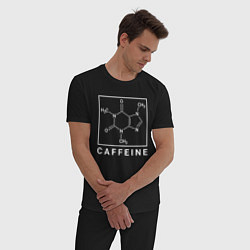 Пижама хлопковая мужская Структура Кофеина, цвет: черный — фото 2
