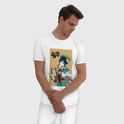 Пижама хлопковая мужская Genshin Impact Venti, цвет: белый — фото 2