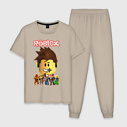 Пижама хлопковая мужская ROBLOX, цвет: миндальный