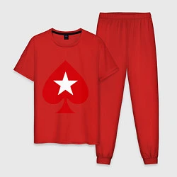 Пижама хлопковая мужская Покер Пики Poker Stars, цвет: красный