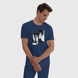 Пижама хлопковая мужская Черный клевер, цвет: тёмно-синий — фото 2