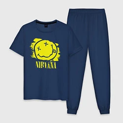 Пижама хлопковая мужская Nirvana Smile, цвет: тёмно-синий