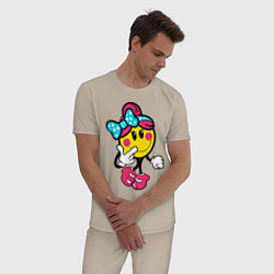 Пижама хлопковая мужская Девочка смайл, цвет: миндальный — фото 2