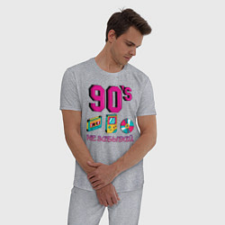 Пижама хлопковая мужская НЕ ЗАБЫВАЙ 90-е, цвет: меланж — фото 2