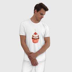 Пижама хлопковая мужская Кексик, цвет: белый — фото 2
