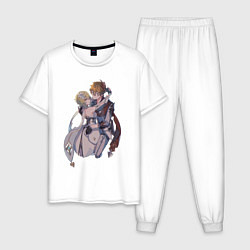 Пижама хлопковая мужская Люмин и Чайльд, цвет: белый