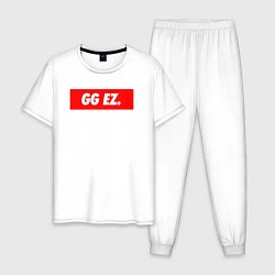 Пижама хлопковая мужская GG EZ, цвет: белый