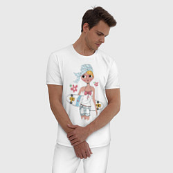 Пижама хлопковая мужская Мечтательная, цвет: белый — фото 2