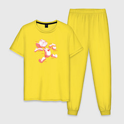 Пижама хлопковая мужская Джерри, цвет: желтый