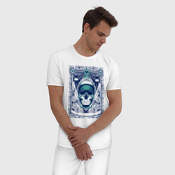 Пижама хлопковая мужская Skull Art, цвет: белый — фото 2
