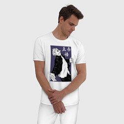 Пижама хлопковая мужская Сатору Годжо, цвет: белый — фото 2