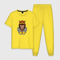 Пижама хлопковая мужская Monkey King, цвет: желтый