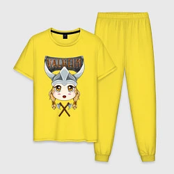 Пижама хлопковая мужская Valheim Girl, цвет: желтый