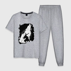 Пижама хлопковая мужская DARK SOULS ТЁМНЫЕ ДУШИ, цвет: меланж