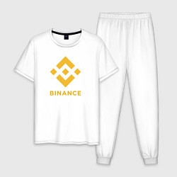 Пижама хлопковая мужская BINANCE БИНАНС БИРЖА, цвет: белый