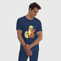 Пижама хлопковая мужская Applejack, цвет: тёмно-синий — фото 2