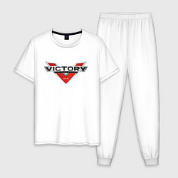 Пижама хлопковая мужская Victory USA Мото Лого Z, цвет: белый