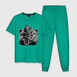 Пижама хлопковая мужская Стимпанк Steampunk Z, цвет: зеленый