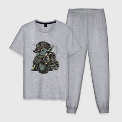 Пижама хлопковая мужская Стимпанк Steampunk Z, цвет: меланж