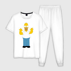 Пижама хлопковая мужская Гомер Симпсон, цвет: белый