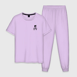 Пижама хлопковая мужская XXXTENTACION LOVE, цвет: лаванда