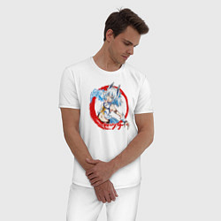 Пижама хлопковая мужская Ice Wolf, цвет: белый — фото 2