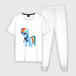 Пижама хлопковая мужская Pony - Rainbow Dash, цвет: белый