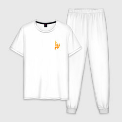 Пижама хлопковая мужская Protoss logo mini Orange, цвет: белый