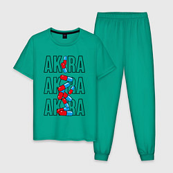 Пижама хлопковая мужская Акира цвета зеленый — фото 1