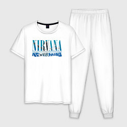 Пижама хлопковая мужская Нирвана Nevermind Альбом, цвет: белый