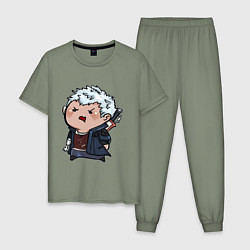 Пижама хлопковая мужская Baby Nero, цвет: авокадо