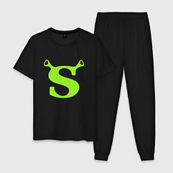 Пижама хлопковая мужская Shrek: Logo S, цвет: черный