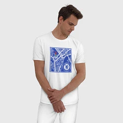 Пижама хлопковая мужская FC Chelsea Stamford Bridge, цвет: белый — фото 2