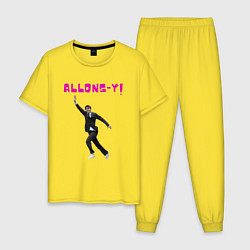 Пижама хлопковая мужская Allons-y! Дэвид Теннант, цвет: желтый