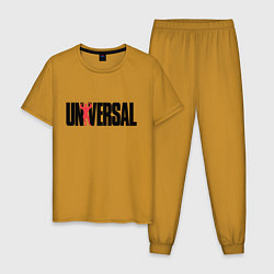 Пижама хлопковая мужская ANIMAL UNIVERSAL ЭНИМАЛ, цвет: горчичный