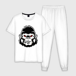 Пижама хлопковая мужская Bad Monkey, цвет: белый