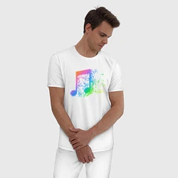 Пижама хлопковая мужская I LOVE MUSIC DJ Z, цвет: белый — фото 2