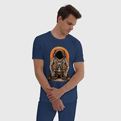 Пижама хлопковая мужская Космонавт диджей - cosmo DJ, цвет: тёмно-синий — фото 2