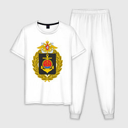 Пижама хлопковая мужская БАЛТИЙСКИЙ ФЛОТ ВМФ РОССИИ, цвет: белый