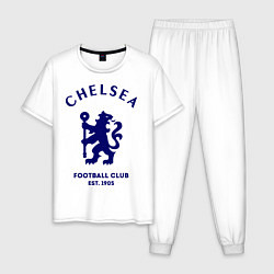 Пижама хлопковая мужская Chelsea Est. 1905, цвет: белый
