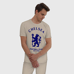 Пижама хлопковая мужская Chelsea Est. 1905 цвета миндальный — фото 2