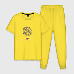 Пижама хлопковая мужская Tennis time, цвет: желтый