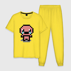 Пижама хлопковая мужская Pixel isaac, цвет: желтый