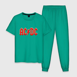 Пижама хлопковая мужская ACDC, цвет: зеленый