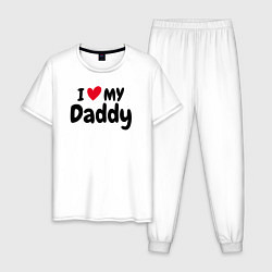 Пижама хлопковая мужская I LOVE MY DADDY, цвет: белый