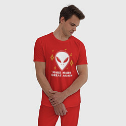 Пижама хлопковая мужская Great Mars, цвет: красный — фото 2