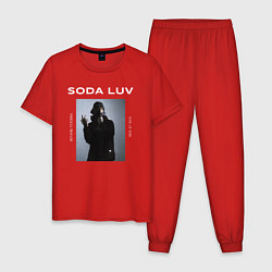 Пижама хлопковая мужская SODA LUV, цвет: красный