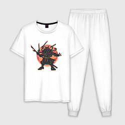Пижама хлопковая мужская Ктулху Самурай Samurai ninja, цвет: белый